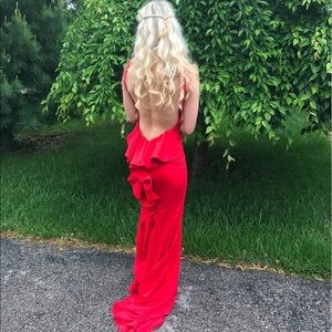 elegant red prom dress