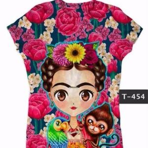 New Frida Kahlo & Money Graphic Tee T-Shirt