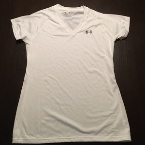 Under Armor Heat Gear White V Neck Tee
