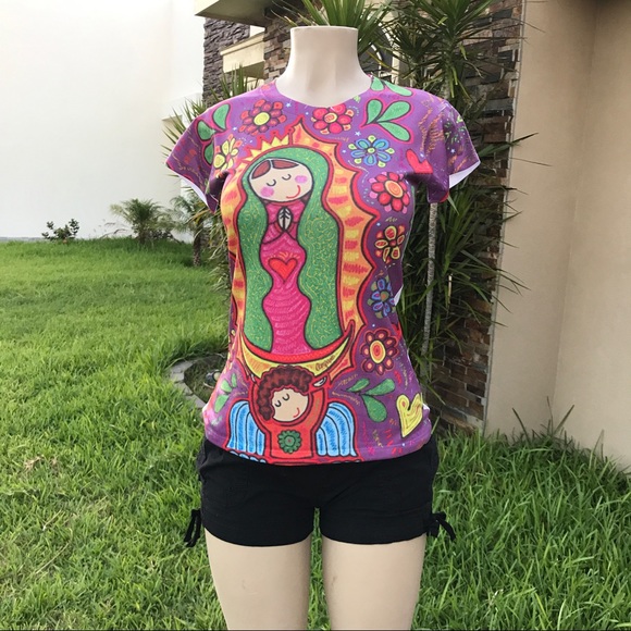 Our Lady of Guadalupe Cartoon Graphic Tee T-Shirt - Picture 2 of 7