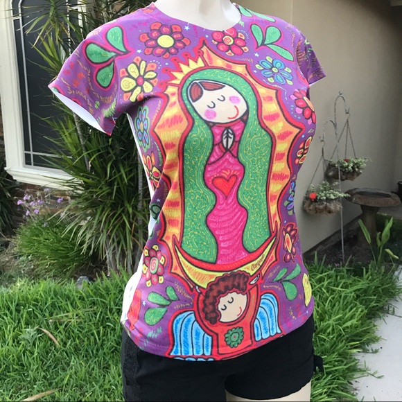 Our Lady of Guadalupe Cartoon Graphic Tee T-Shirt - Picture 3 of 7