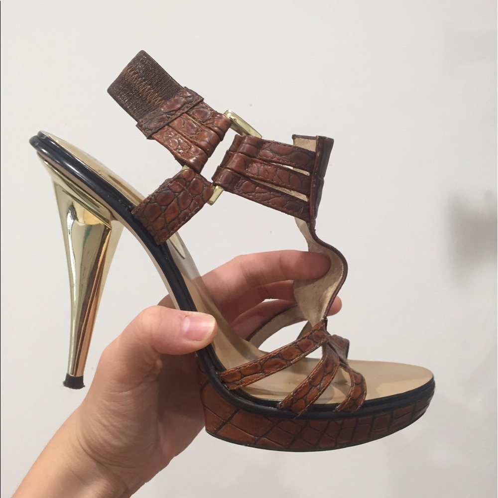 Brown and gold Michael kors heels