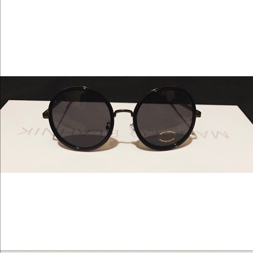 Final Sale:Black round circle oversized sunglasses