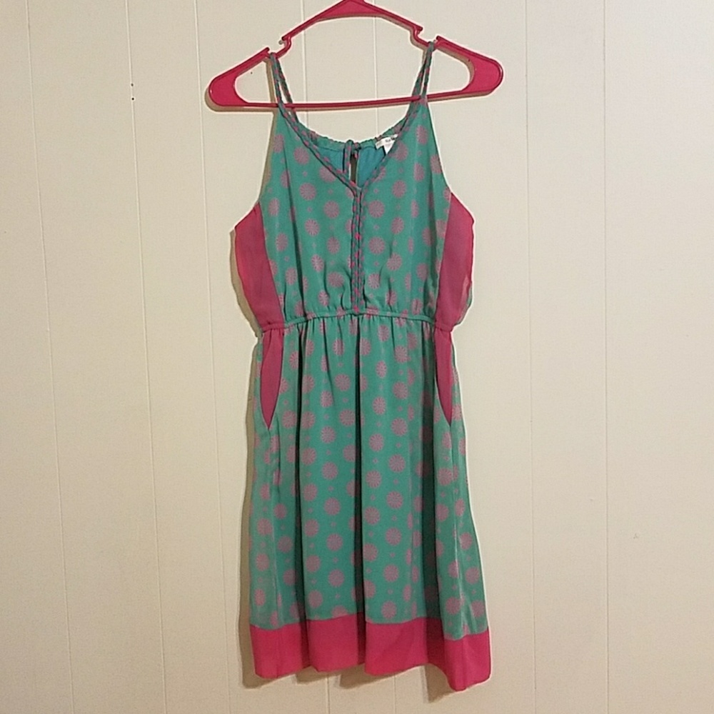 Pink and blue sun dress