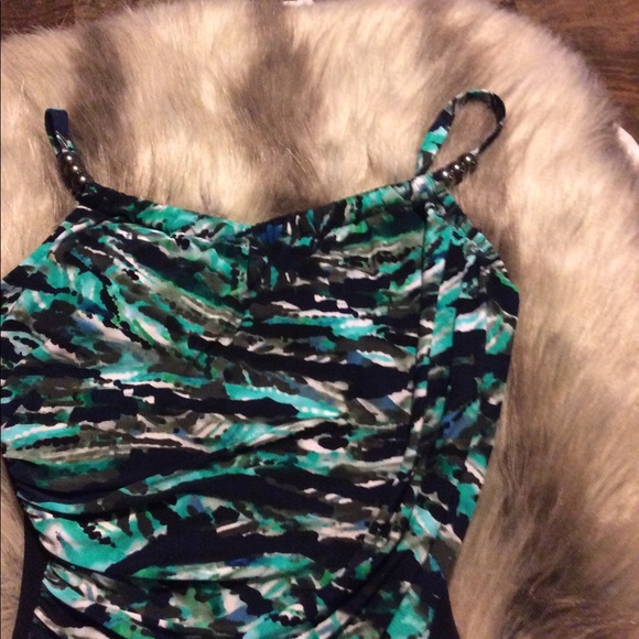 Aqua Green cross over one piece swimsuit. Nwot - Picture 3 of 7