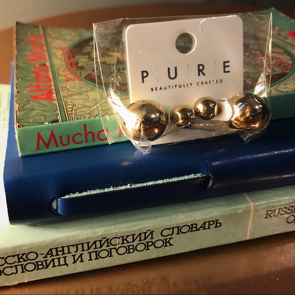 Gold Double Sided Earrings NWT