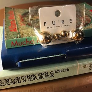 Gold Double Sided Earrings NWT