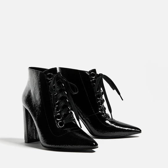 zara white lace up boots