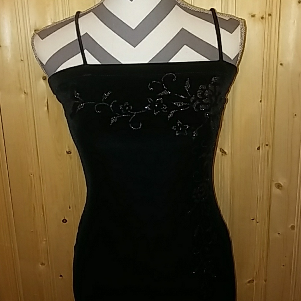 Innocent black velvet dress with silver glitter