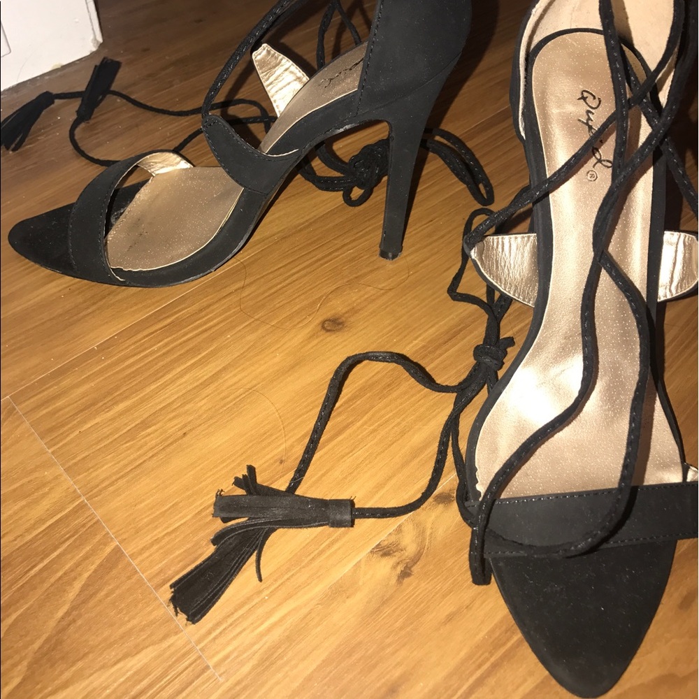 Black strappy heels