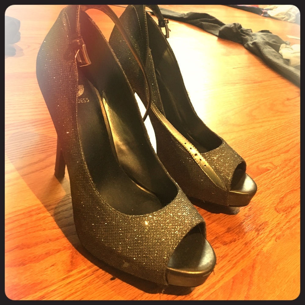 Lightly-worn designer shimmery heels