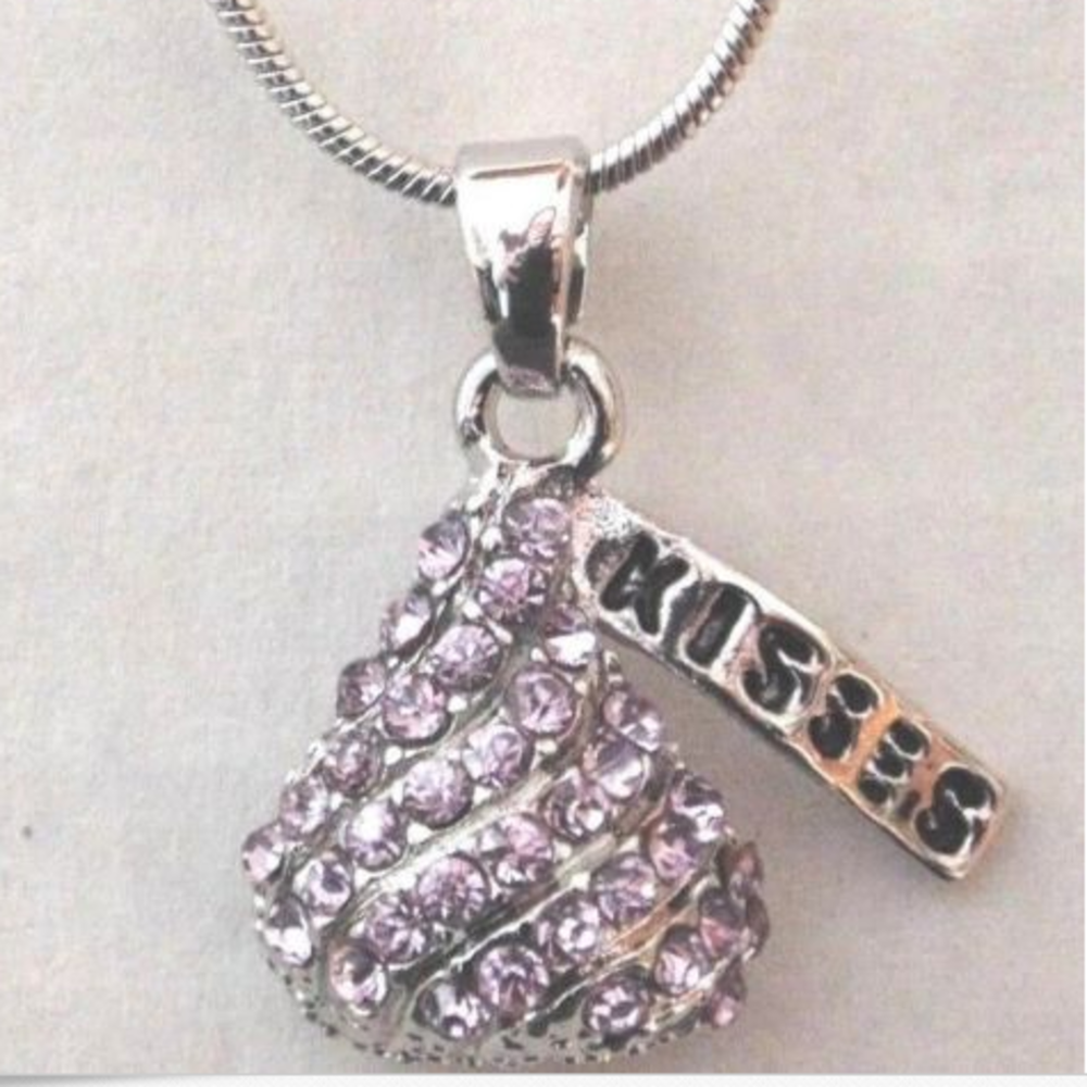 NWOT Lavender Hershey's Kiss Pendant Necklace