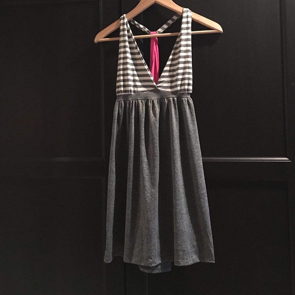 Halter top dress! Hot pink, gray, and white!