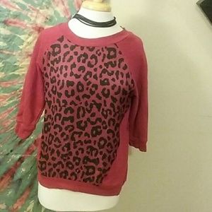 Red and black leopard print top