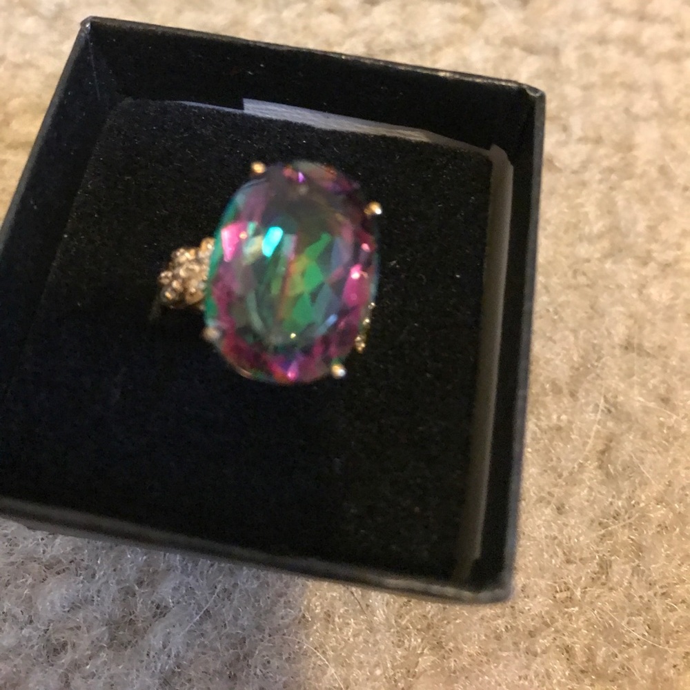 Mystic topaz size 7 sterling silver ring