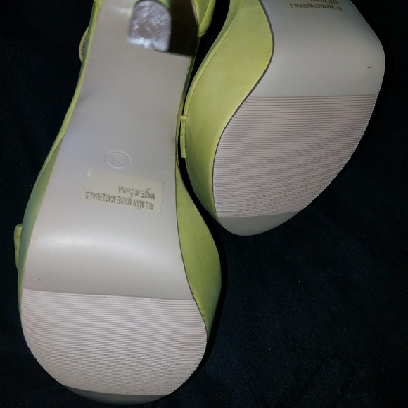 Neon Yellow Platform Heels - Picture 3 of 4