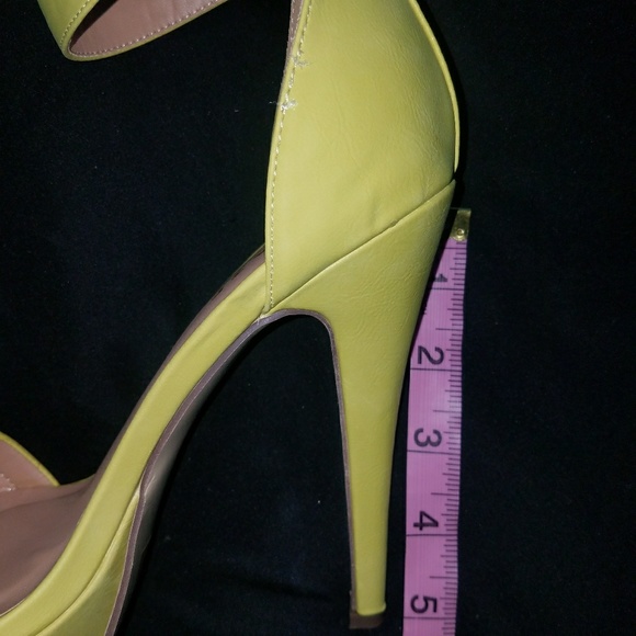 Neon Yellow Platform Heels - Picture 4 of 4