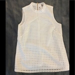 J Crew White Sleeveless Blouse