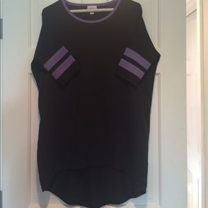 LuLaRoe Irma XXS black with purple stripes