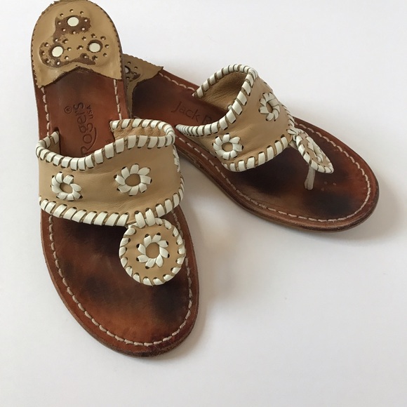 Jack Rogers Shoes - Jack Rogers Palm Beach Sandals in Bone Size 6