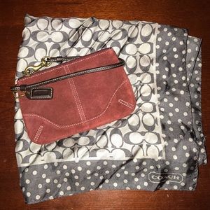 Burgundy Coach Wristlet (Coach scarf included!)