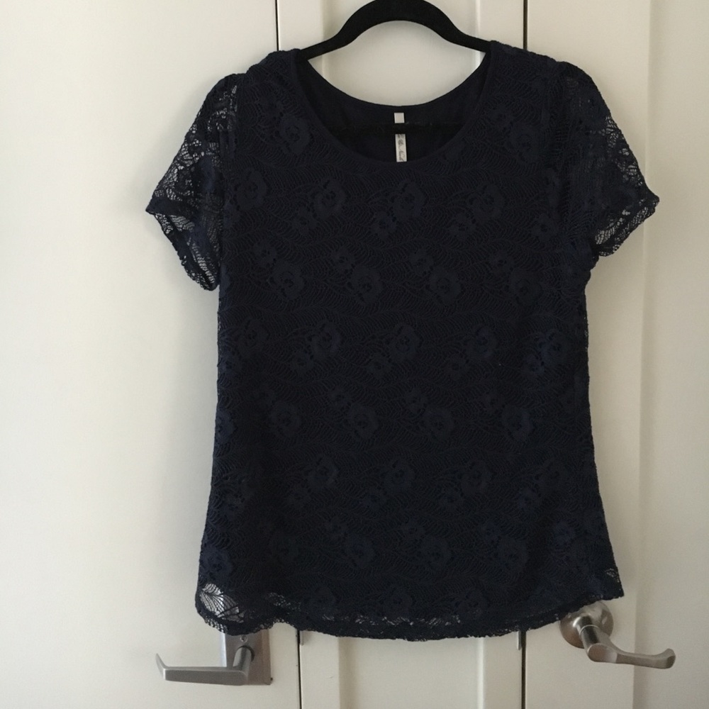 Navy blue lace shirt