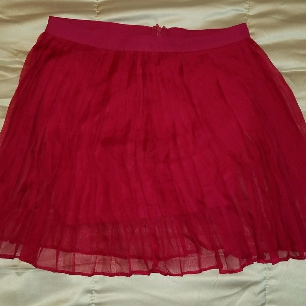 Pleated Hot Pink Forever 21 Short Skirt