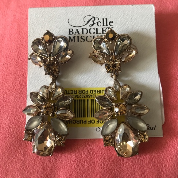 belle badgley mischka Jewelry - Sterling silver post new earrings