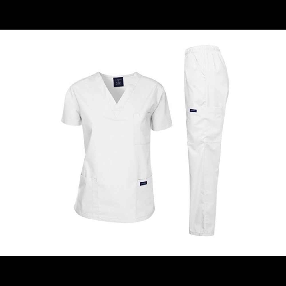 Set of white scrubs xs