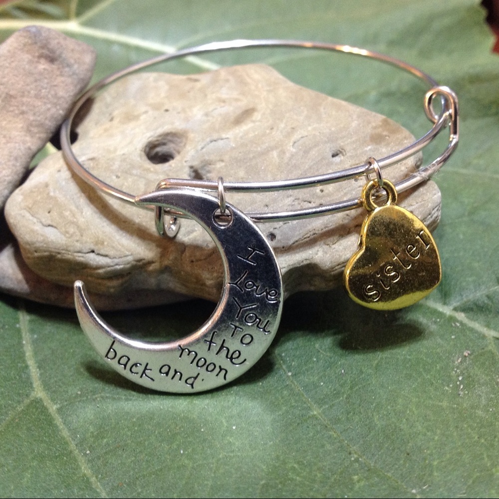 Sister bracelet- I love you to the moon