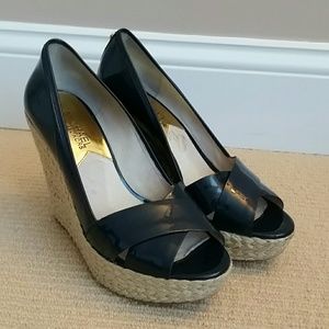 Michael Kors navy wedges