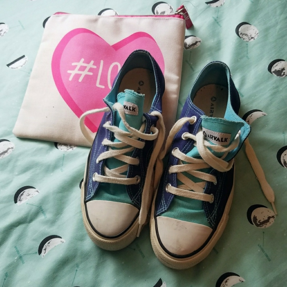 Blue and aqua Converse style sneakers by Airwalk