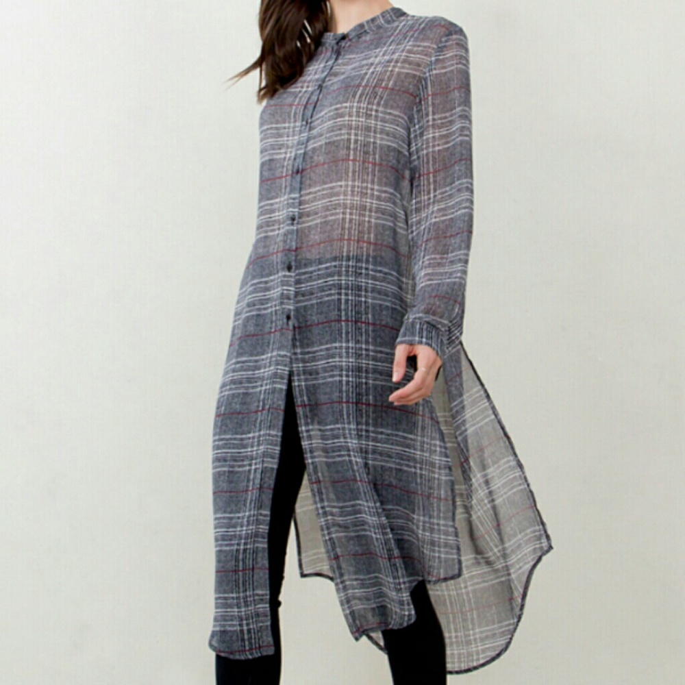 Plaid tunic top