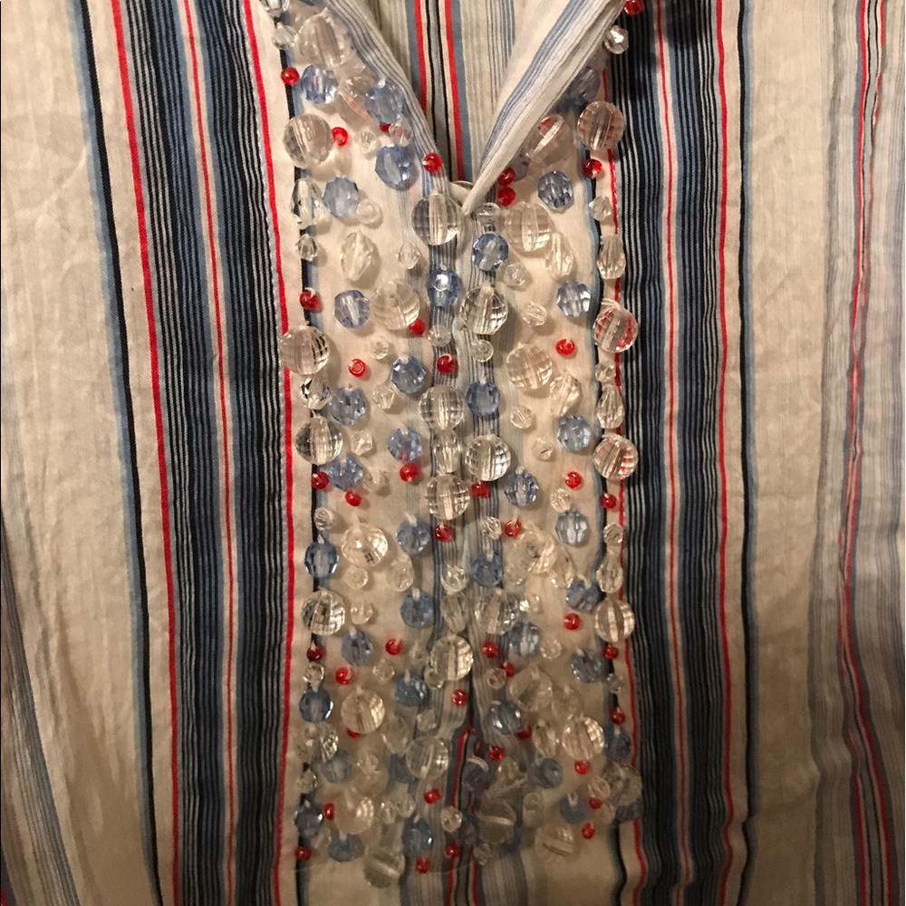 W by Worth blue and red striped tunic