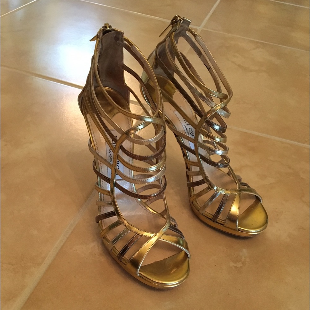Jimmy Choo gold heels