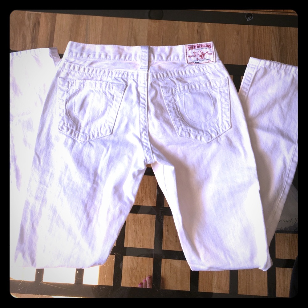 True Religion White Jeans size 24