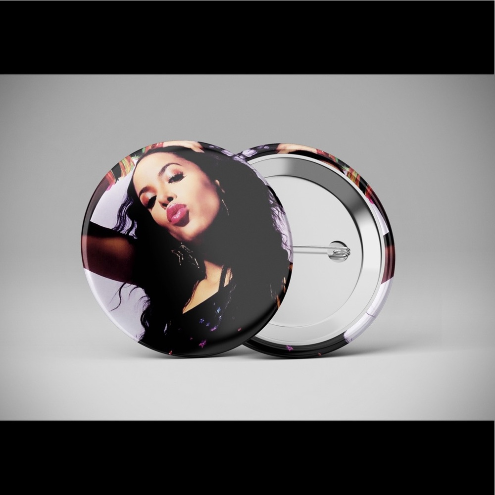 Aaliyah Pin Back Button Badge