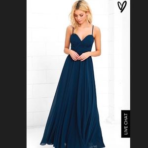 Lulus Nod and Wink Navy Blue Maxi Dress