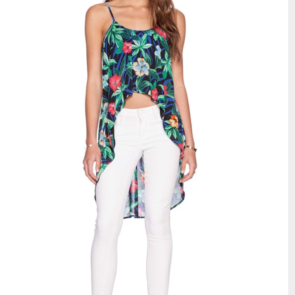 Lucca Couture Floral Tropic Hi-Low Tank