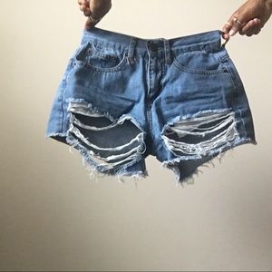 Super Distressed Denim Shorts