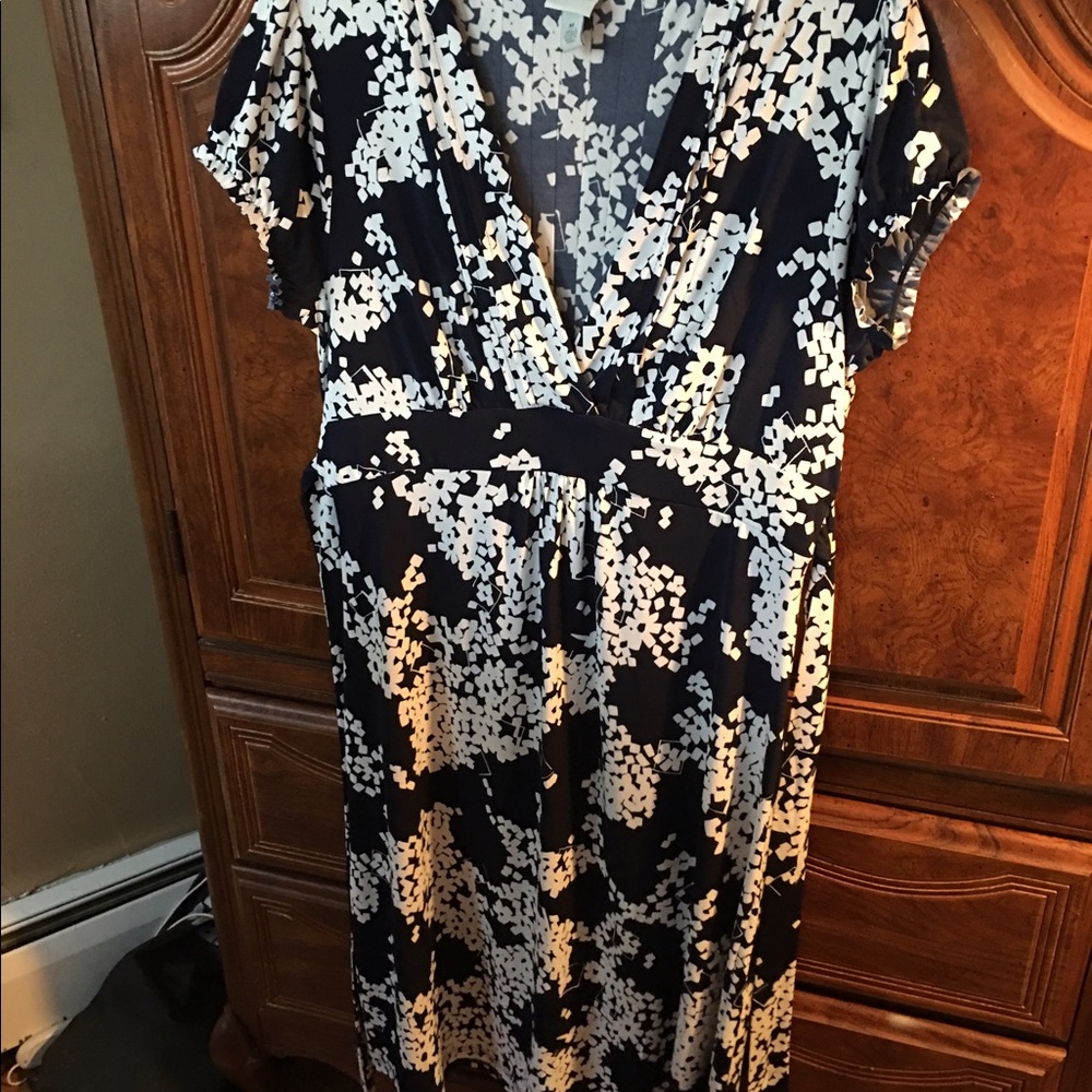 Navy and white dress