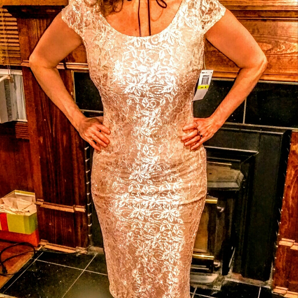 NWT Blush colored with sparkles dress.