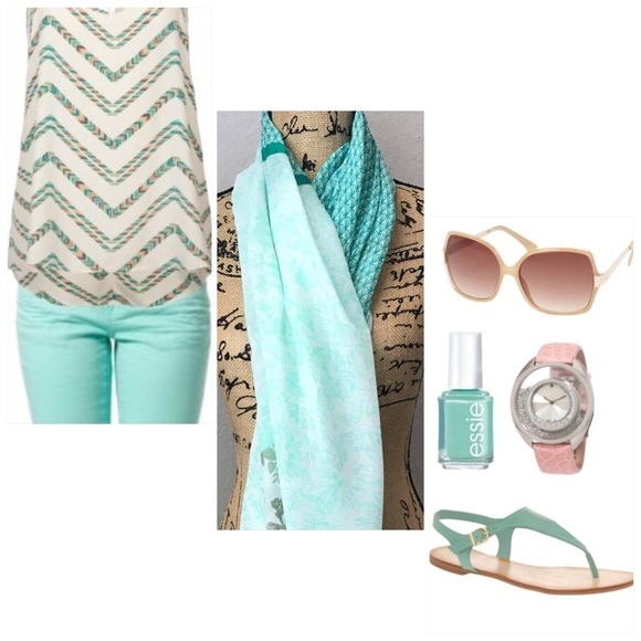 Turquoise Summer Scarf - Picture 1 of 3