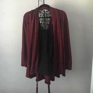 Adorable Sweater Built In Shirt Crochet Back