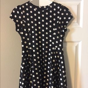 Girls black and white polka dot dress