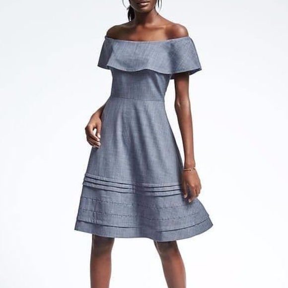 Banana Republic Dresses & Skirts - NWTBanana Republic Off the Shoulder Chambray Dress