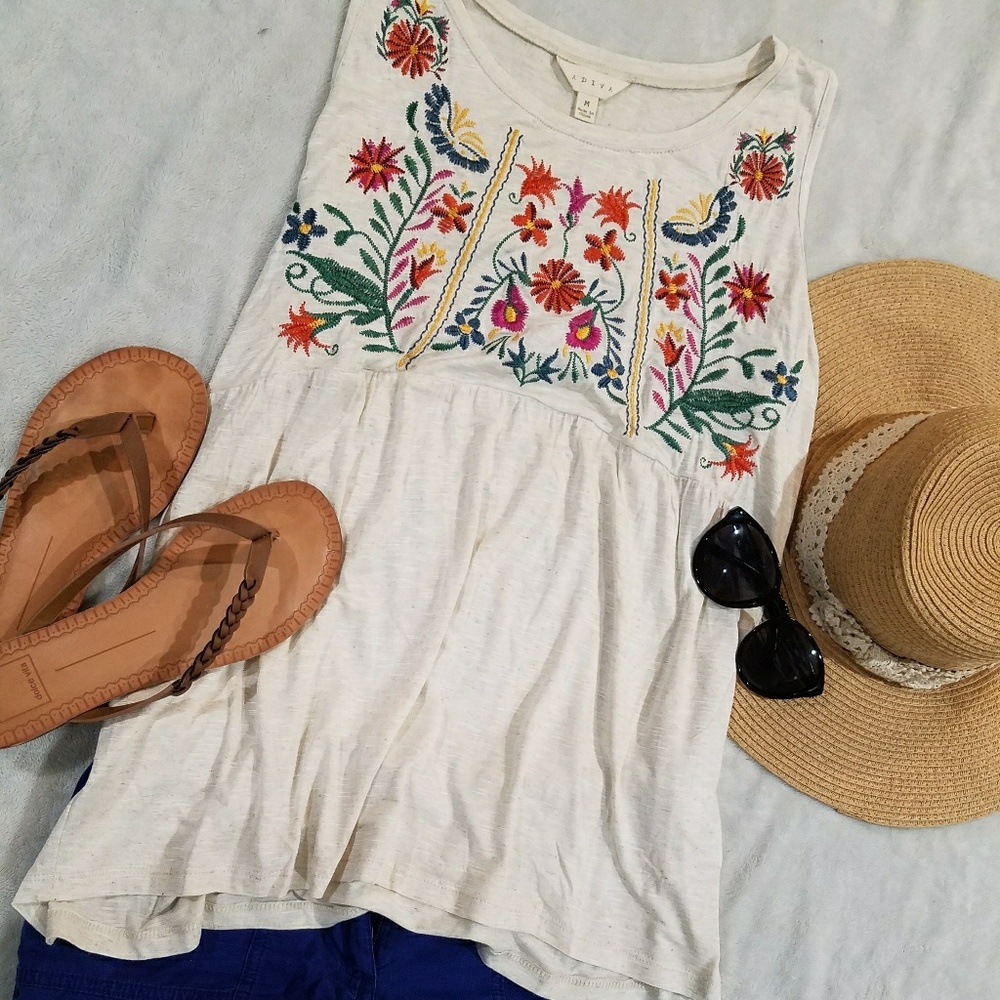 Embroidered tank top