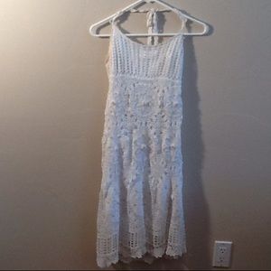 Sue Wong white Crochet & Cut Work Dress