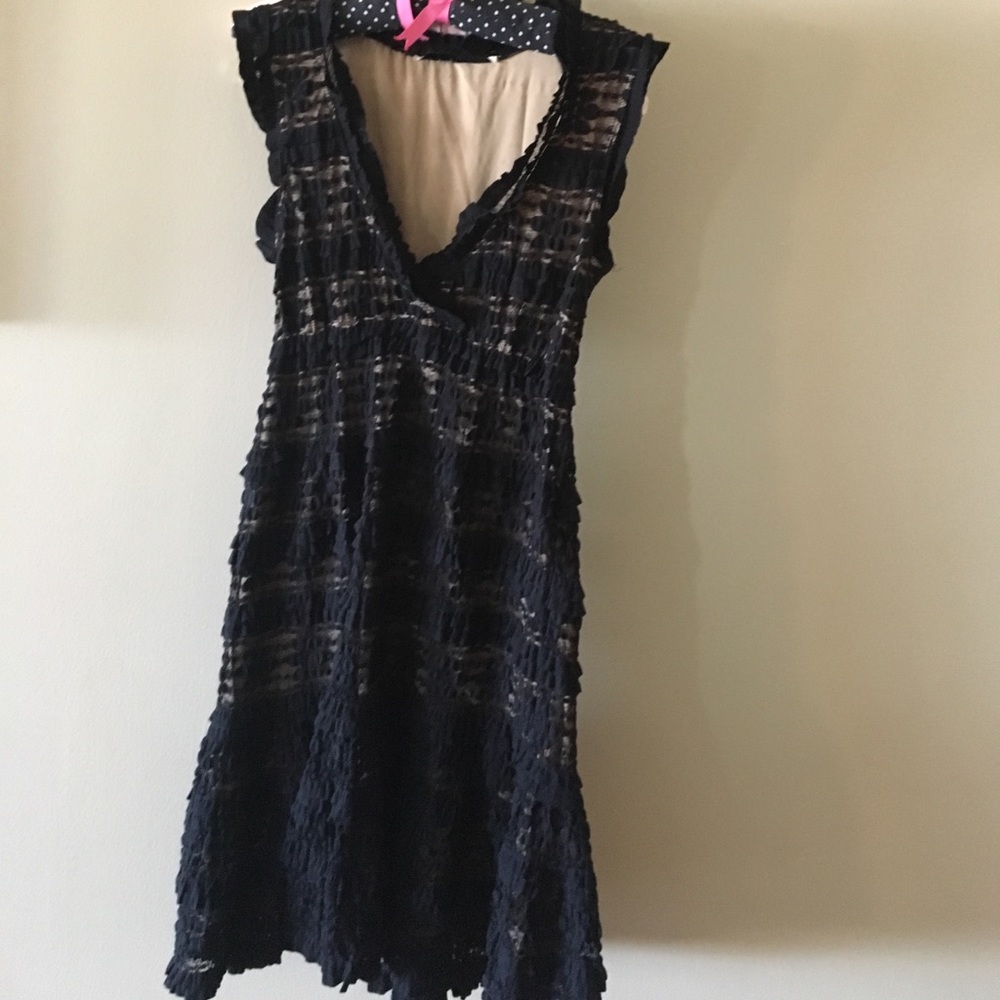 Black lace overlay dress