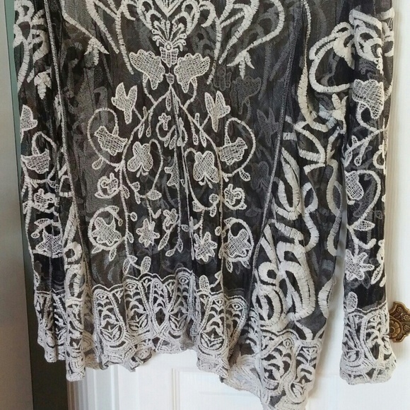 Embroidered and net top - Picture 2 of 4